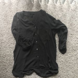 Olive Green Chiffon Blouse